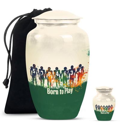 Classic 10-inch football urn for burial ashes.