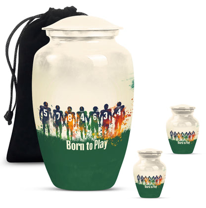 Classic 10-inch football urn for burial ashes.