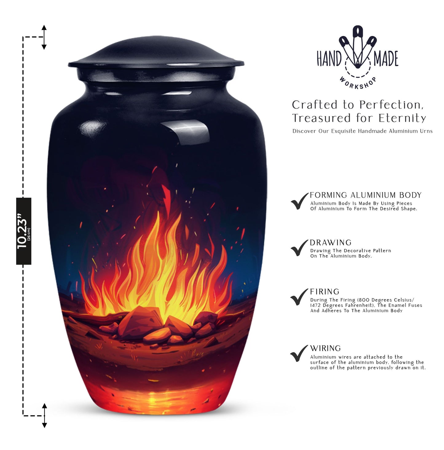 Classic large bornfire cremation urn