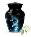 10 inch classic fish-themed urn made of aluminum, 