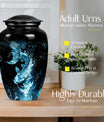 10 inch classic fish-themed urn made of aluminum, 