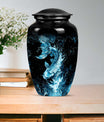 10 inch classic fish-themed urn made of aluminum, 