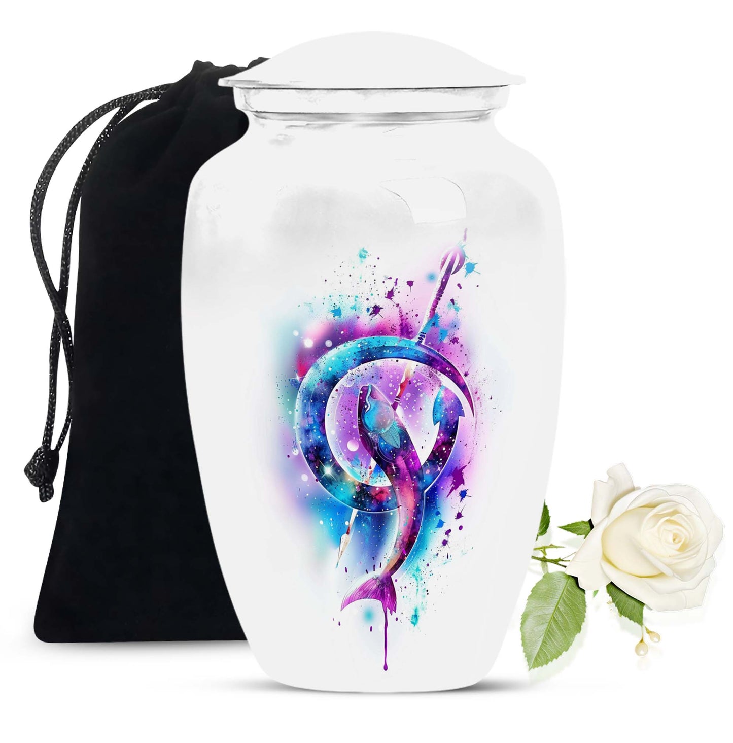 Classic 10-inch fish urn crafted from aluminium