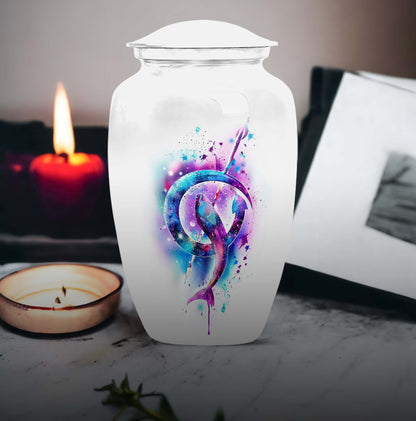Classic 10-inch fish urn crafted from aluminium