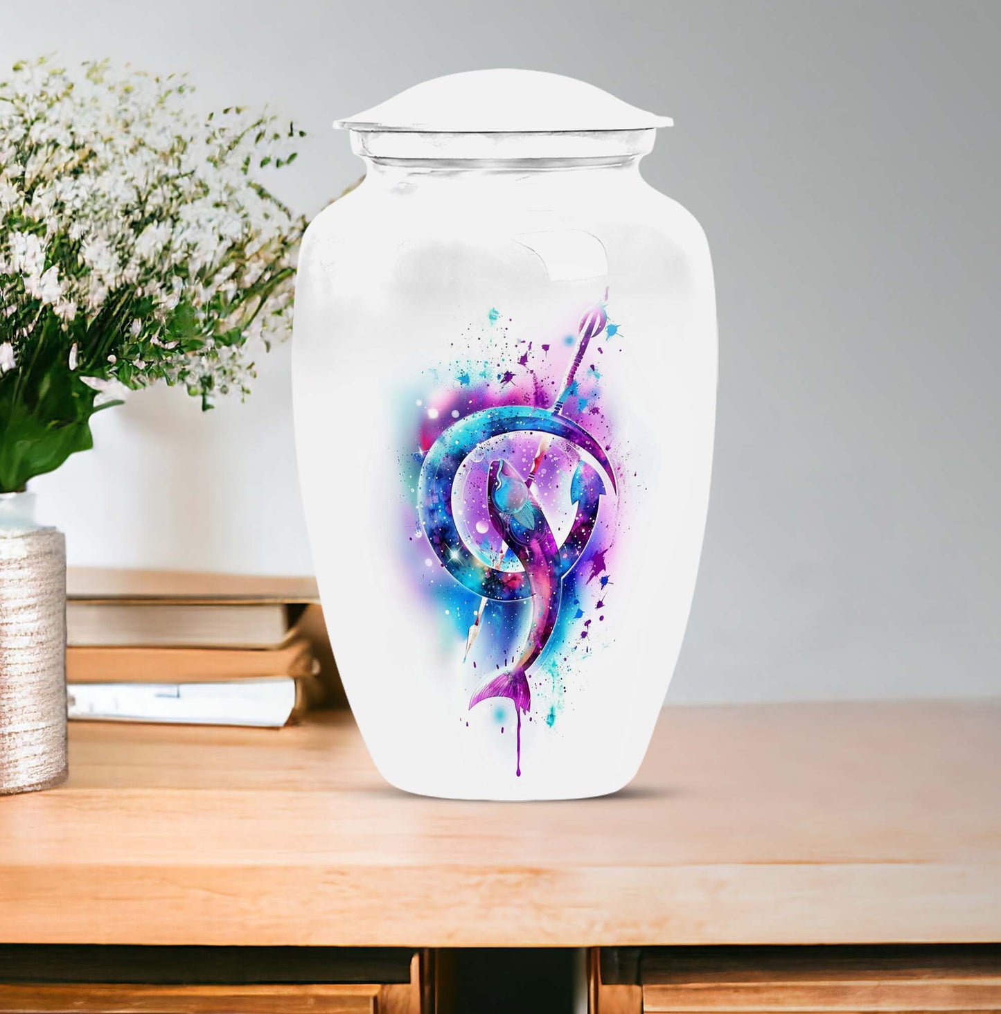 Classic 10-inch fish urn crafted from aluminium