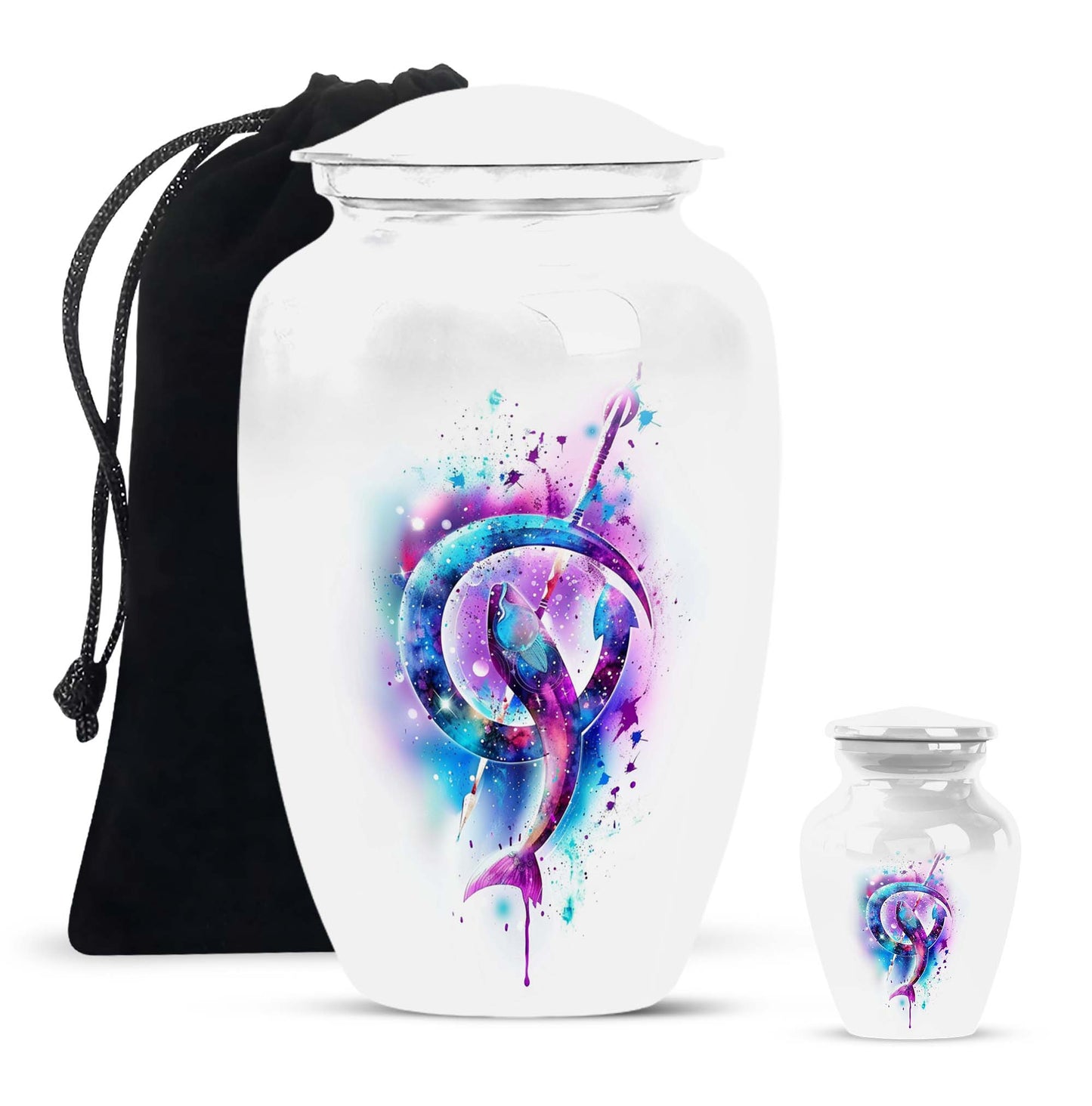 Classic 10-inch fish urn crafted from aluminium
