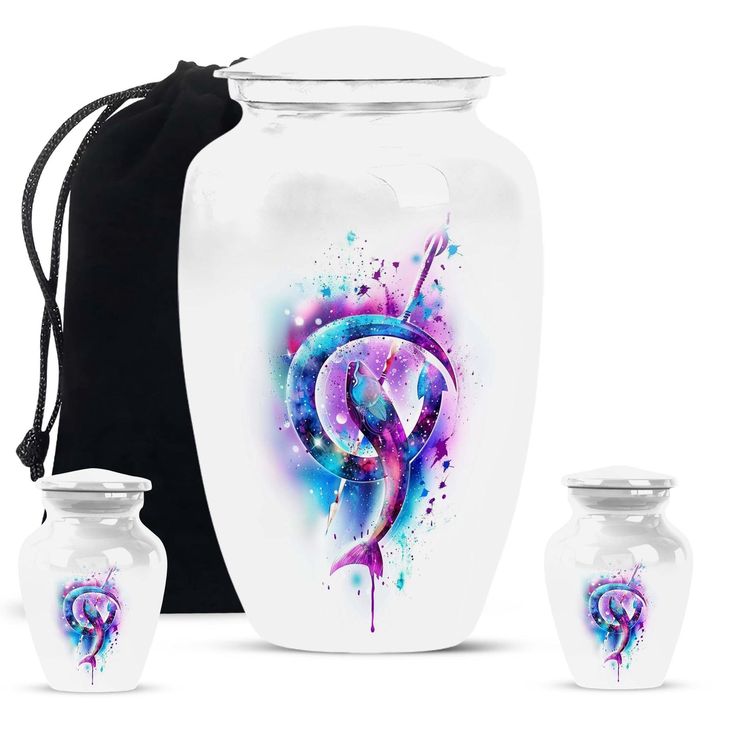 Classic 10-inch fish urn crafted from aluminium
