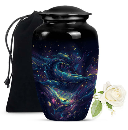 Classic 10-inch abstract fish urn, 