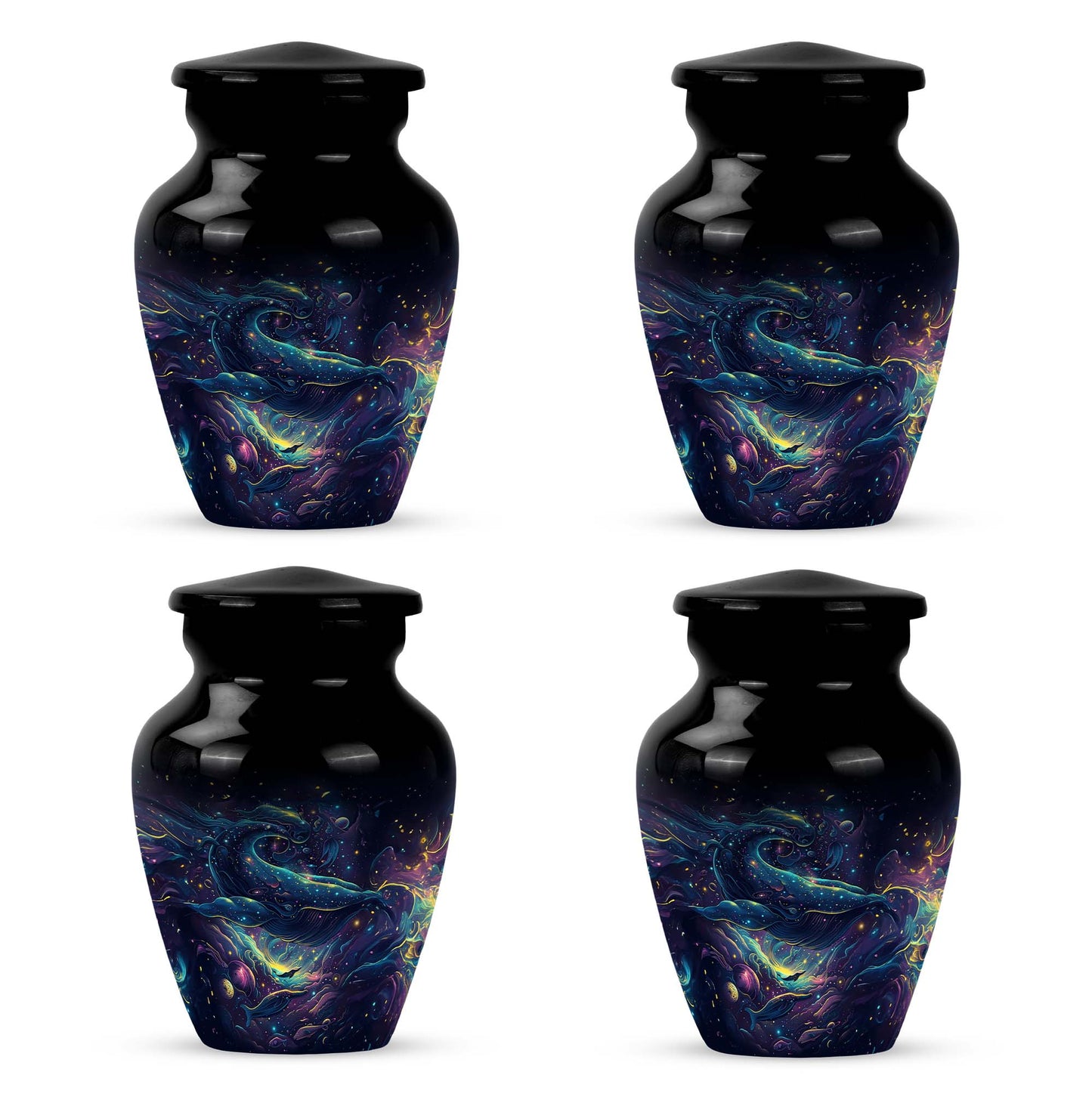 Classic 10-inch abstract fish urn, 