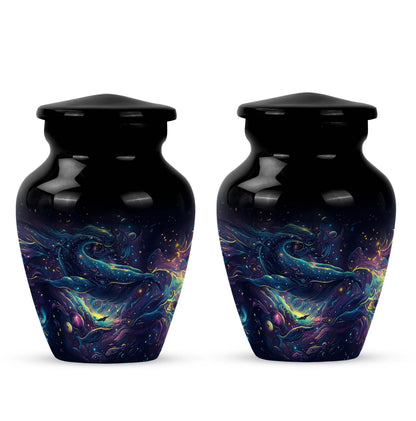 Classic 10-inch abstract fish urn, 