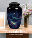 Classic 10-inch abstract fish urn, 