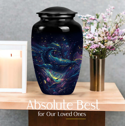 Classic 10-inch abstract fish urn, 