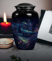 Classic 10-inch abstract fish urn, 