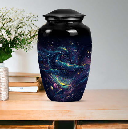 Classic 10-inch abstract fish urn, 