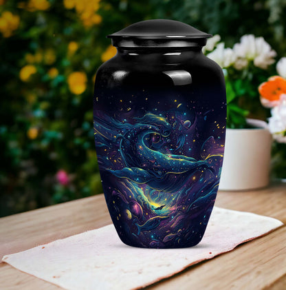 Classic 10-inch abstract fish urn, 