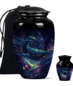 Classic 10-inch abstract fish urn, 