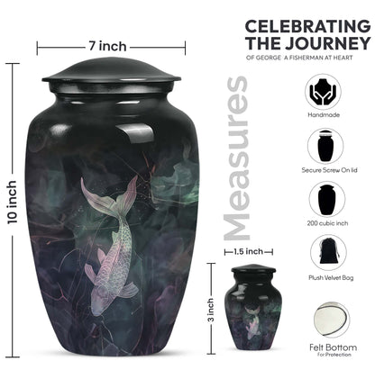 fish urn, personalized cremation urn