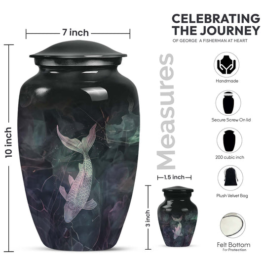 fish urn, personalized cremation urn