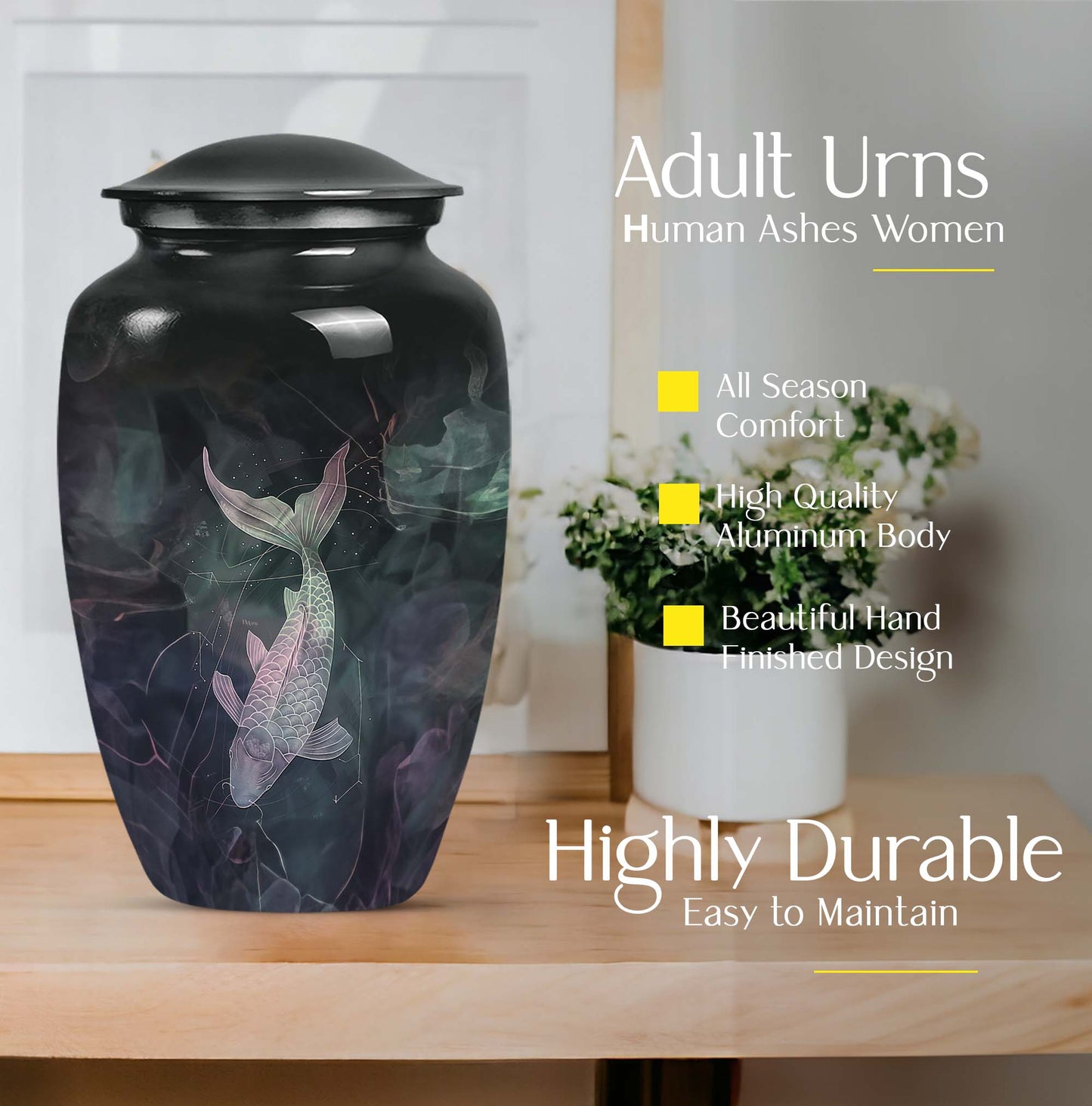 fish urn, personalized cremation urn
