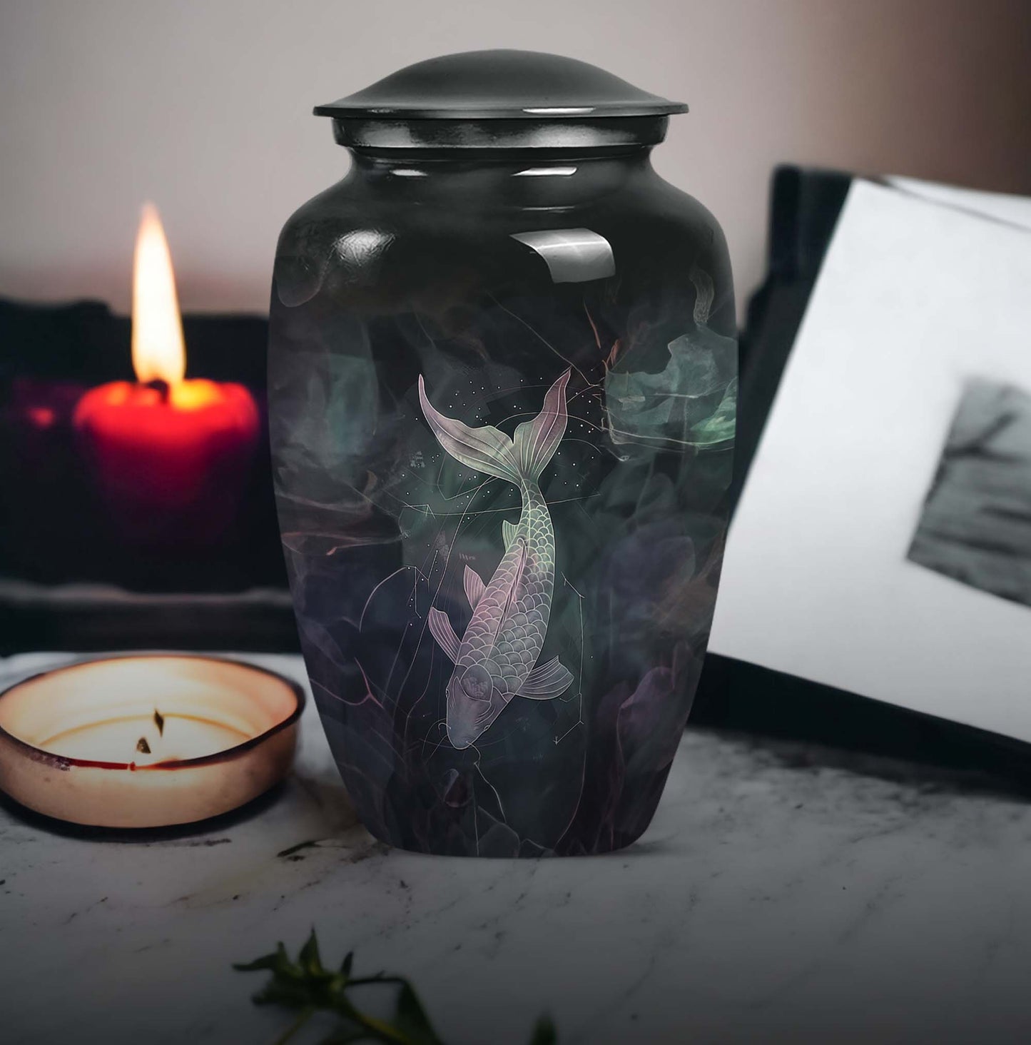 fish urn, personalized cremation urn