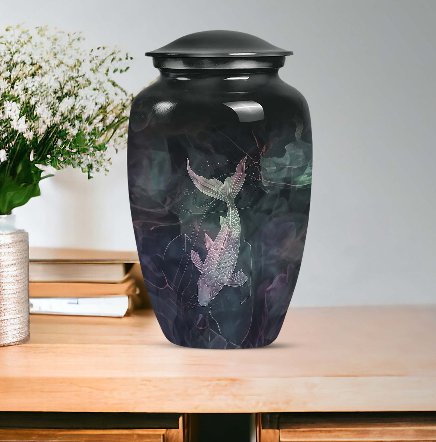 fish urn, personalized cremation urn