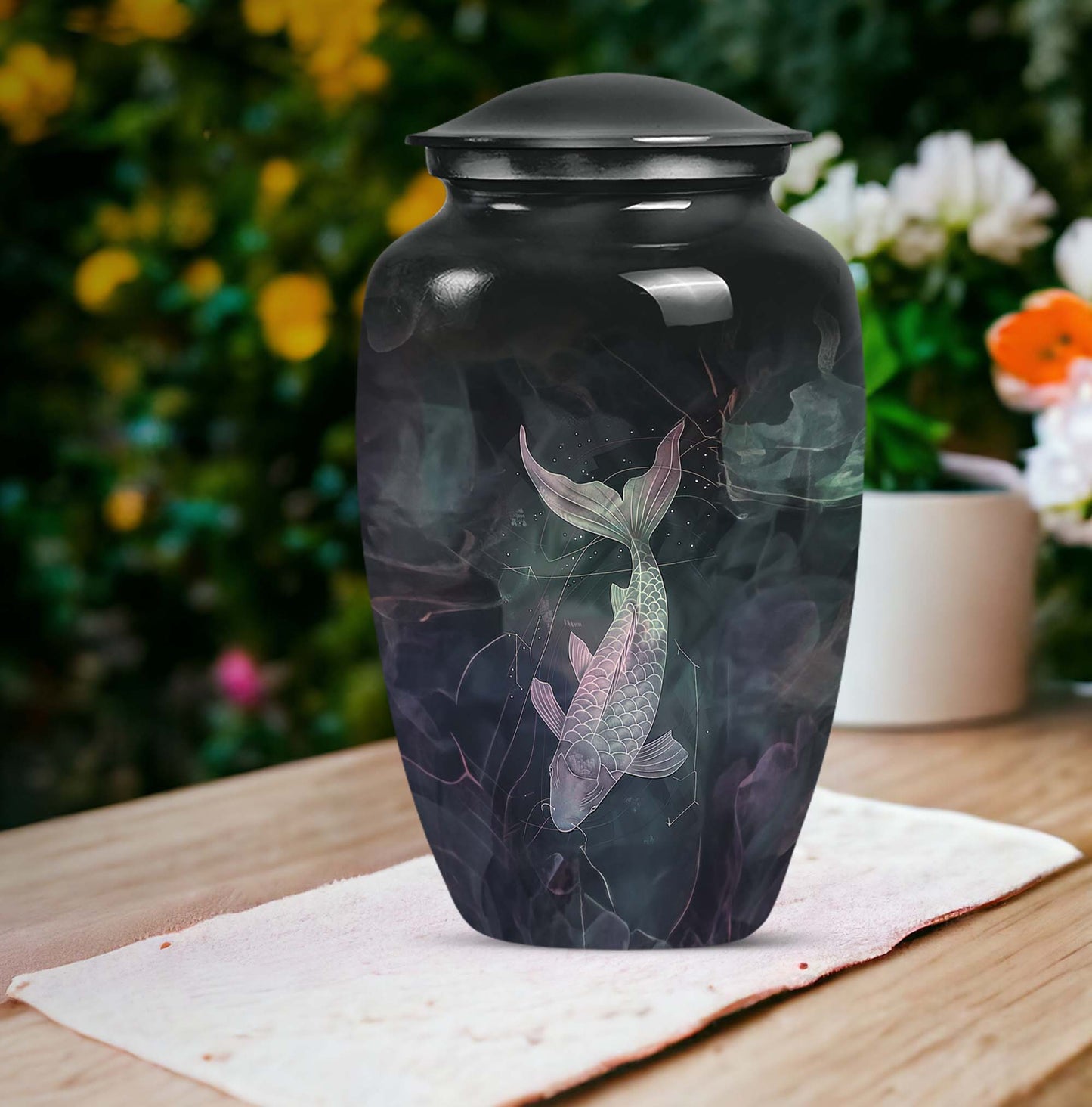 fish urn, personalized cremation urn
