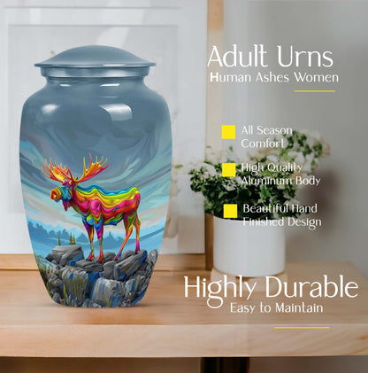 Classic 10-inch moose walking urn.