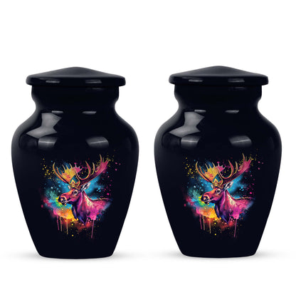 10-inch classic, large aluminum memorial urn themed with walking 