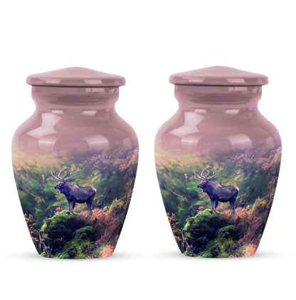 Classic 10-inch abstract moose walking urn.