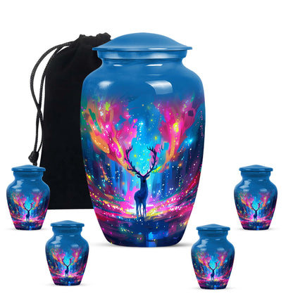 10-inch classic urn, abstract moose design,
