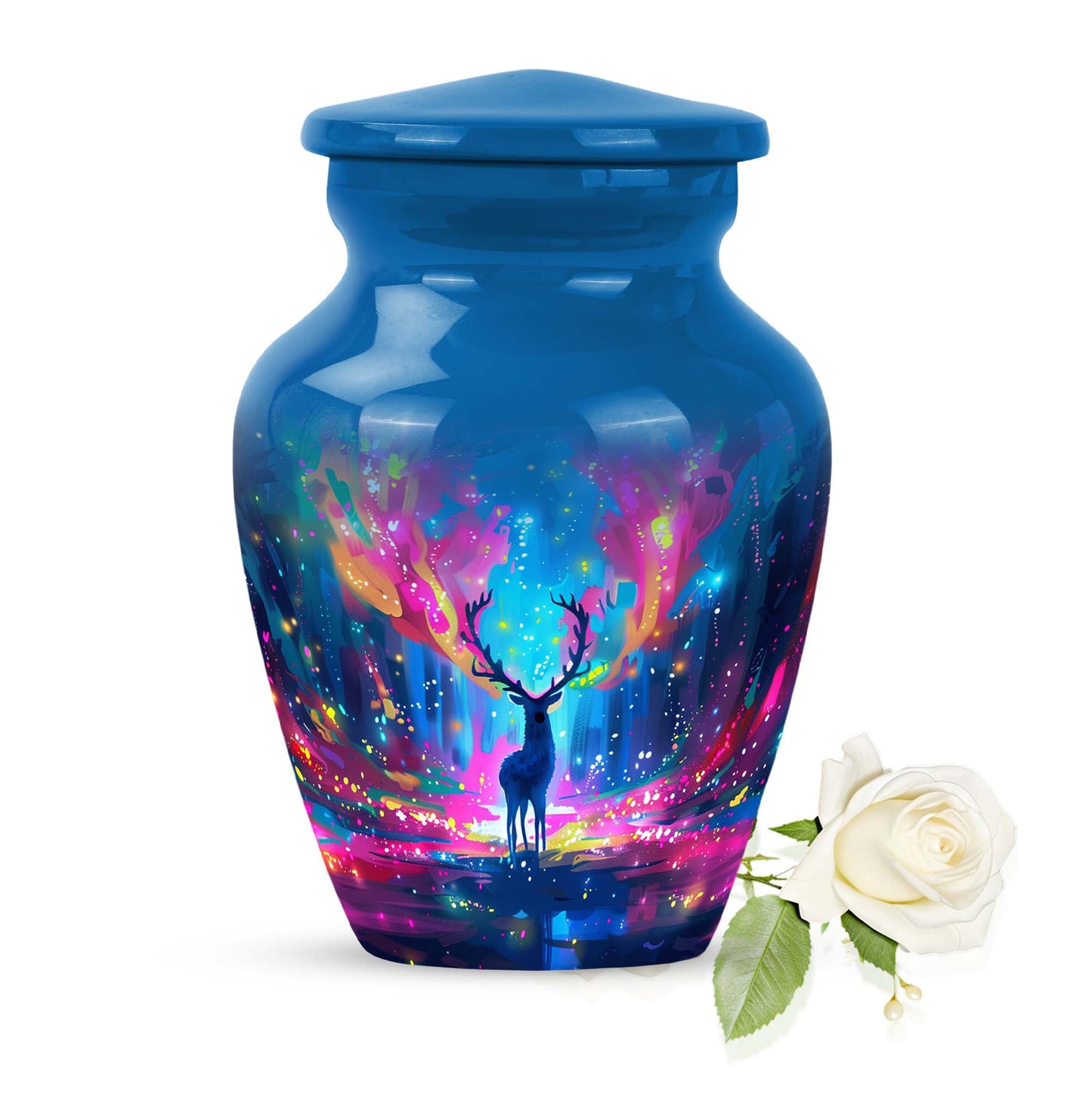 10-inch classic urn, abstract moose design,