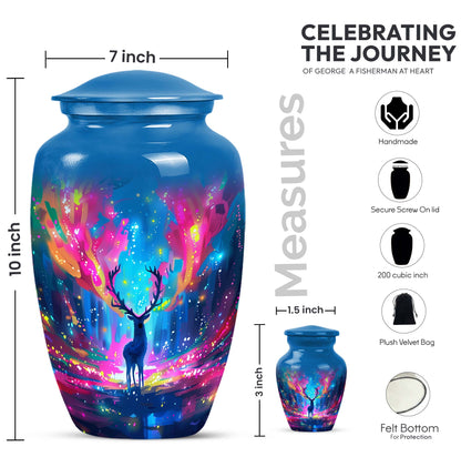 10-inch classic urn, abstract moose design,