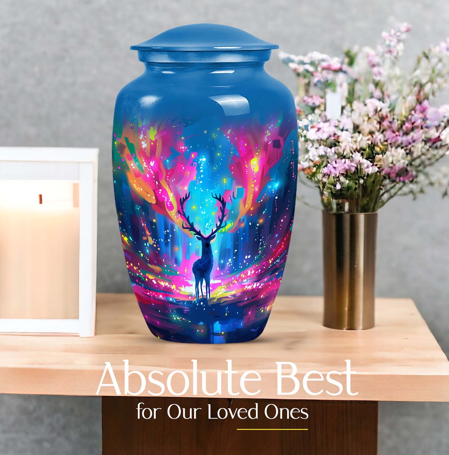 10-inch classic urn, abstract moose design,