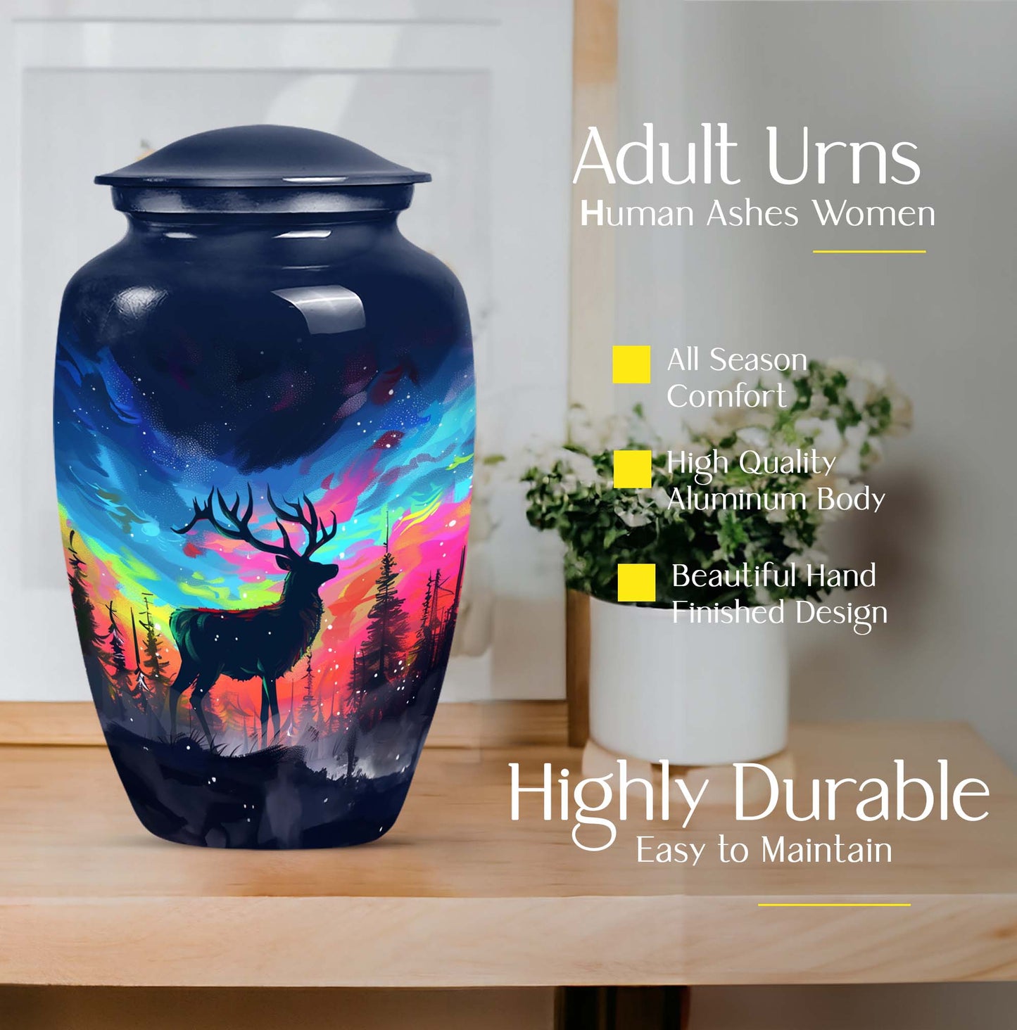 moose walking design urn for adult ashes