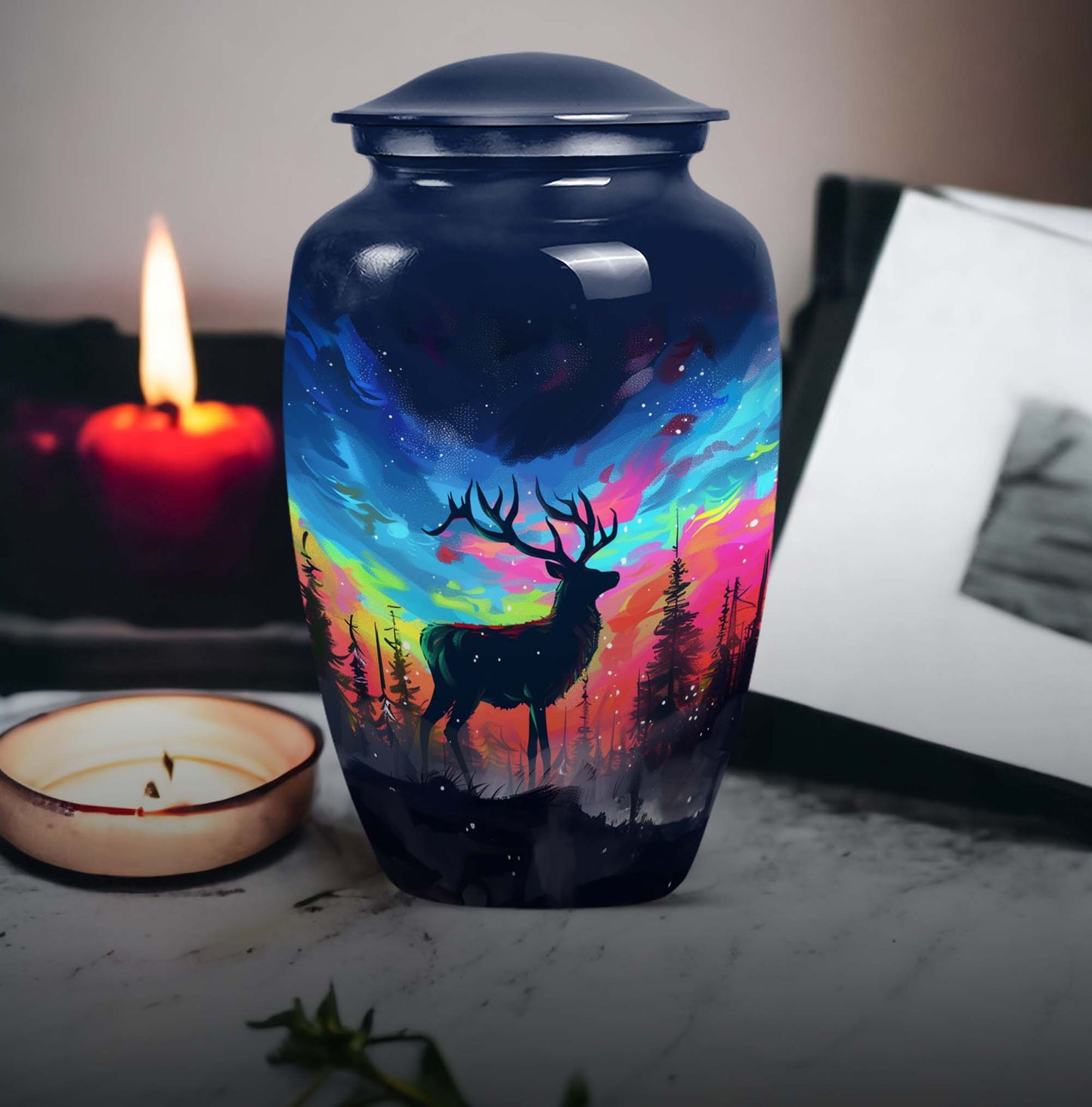 moose walking design urn for adult ashes