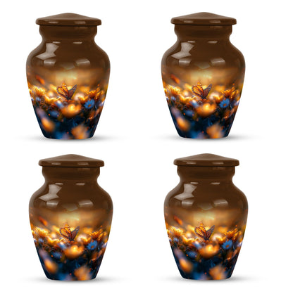 Classic 10-inch butterfly urn made of aluminium.