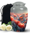 Monarch Butterfly Urn for Adult Ashes – Orange Floral Cremation Urn