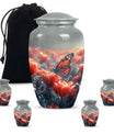 Classic butterfly-themed memorial urn for mom's ashes.