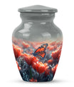 Classic butterfly-themed memorial urn for mom's ashes.