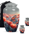 Classic butterfly-themed memorial urn for mom's ashes.