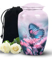 Blue Butterfly Cremation Urns – Pink Floral Urn for Adult Women