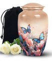 Blue Butterfly Urn for Ashes – Pink Floral Memorial Urn