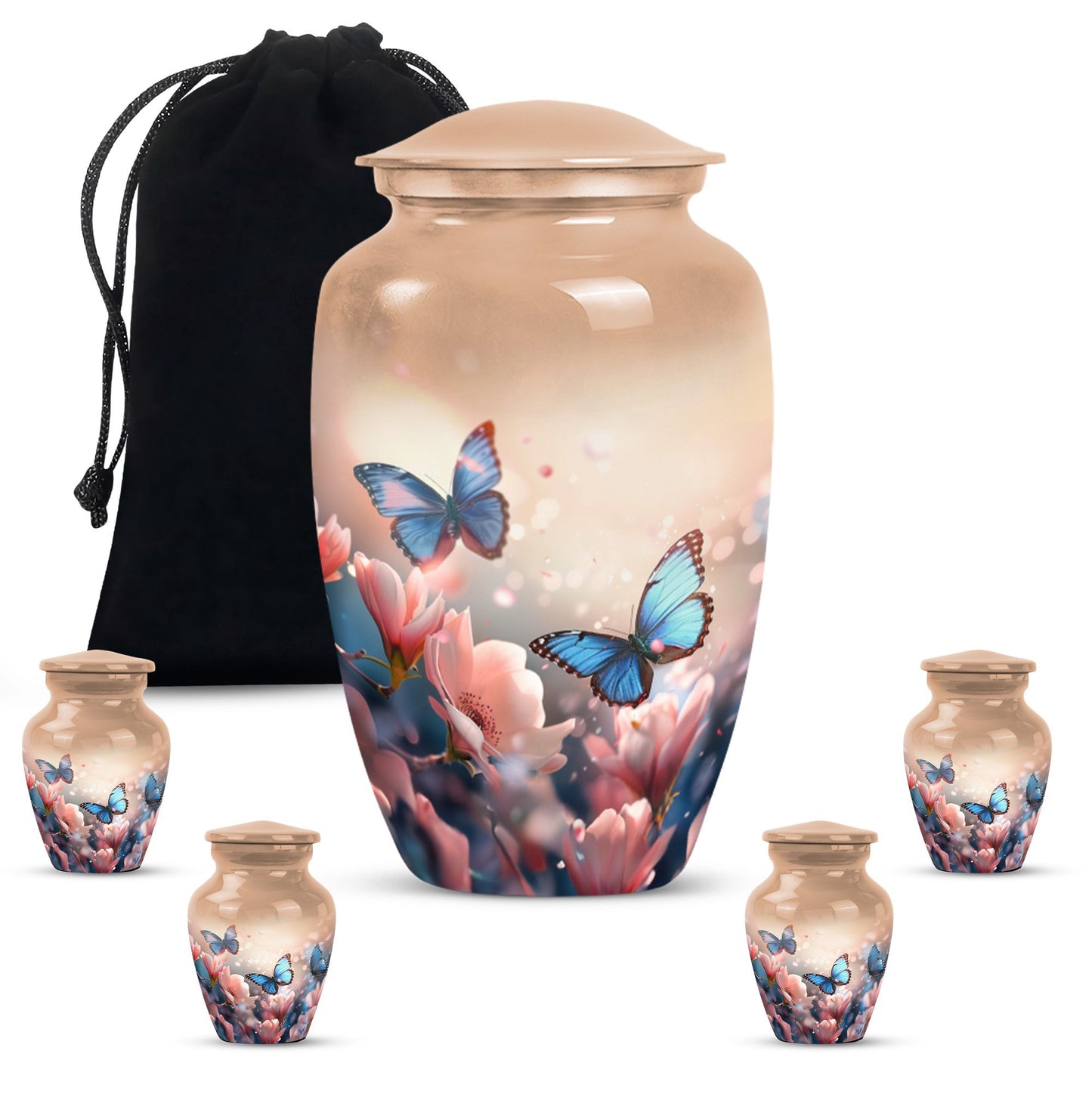 10-inch classic butterfly urn for men's ashes, customizable 