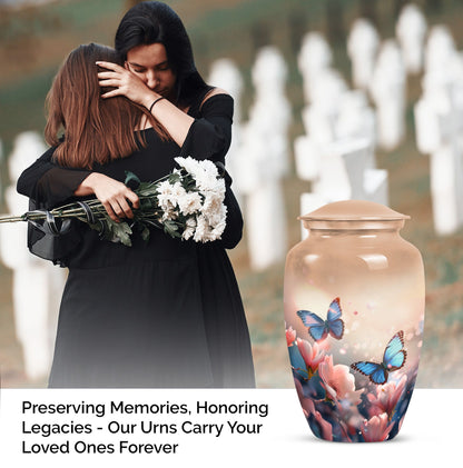 10-inch classic butterfly urn for men's ashes, customizable 