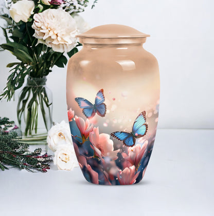 10-inch classic butterfly urn for men's ashes, customizable 