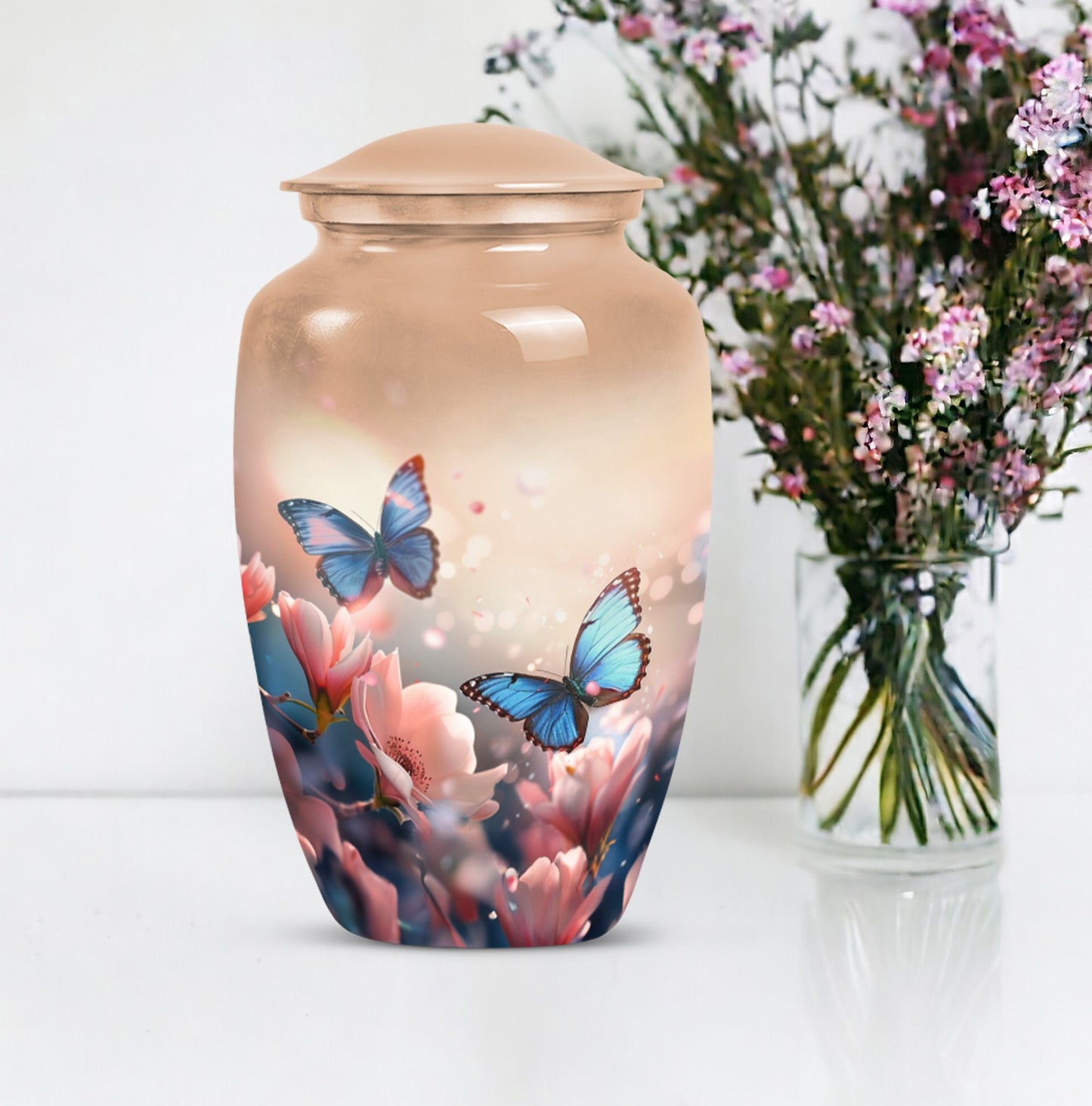10-inch classic butterfly urn for men's ashes, customizable 