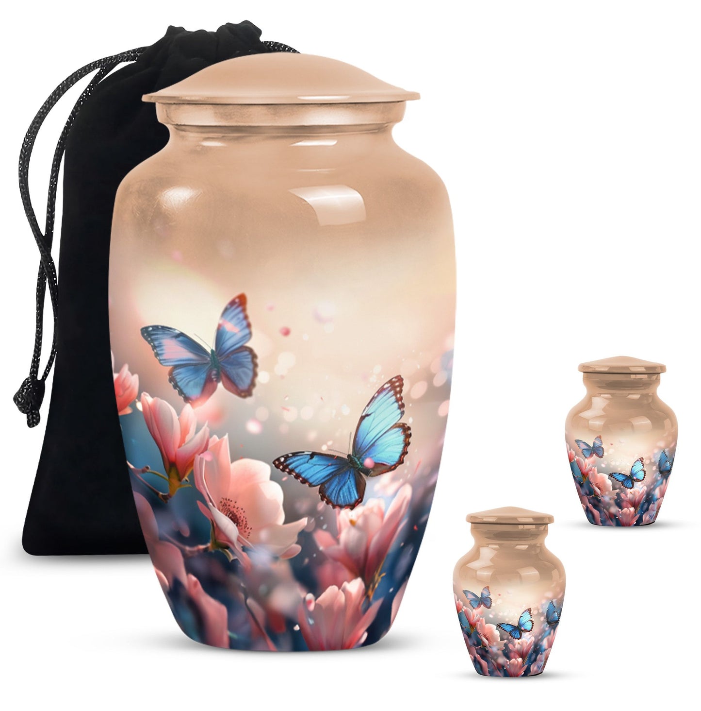 10-inch classic butterfly urn for men's ashes, customizable 