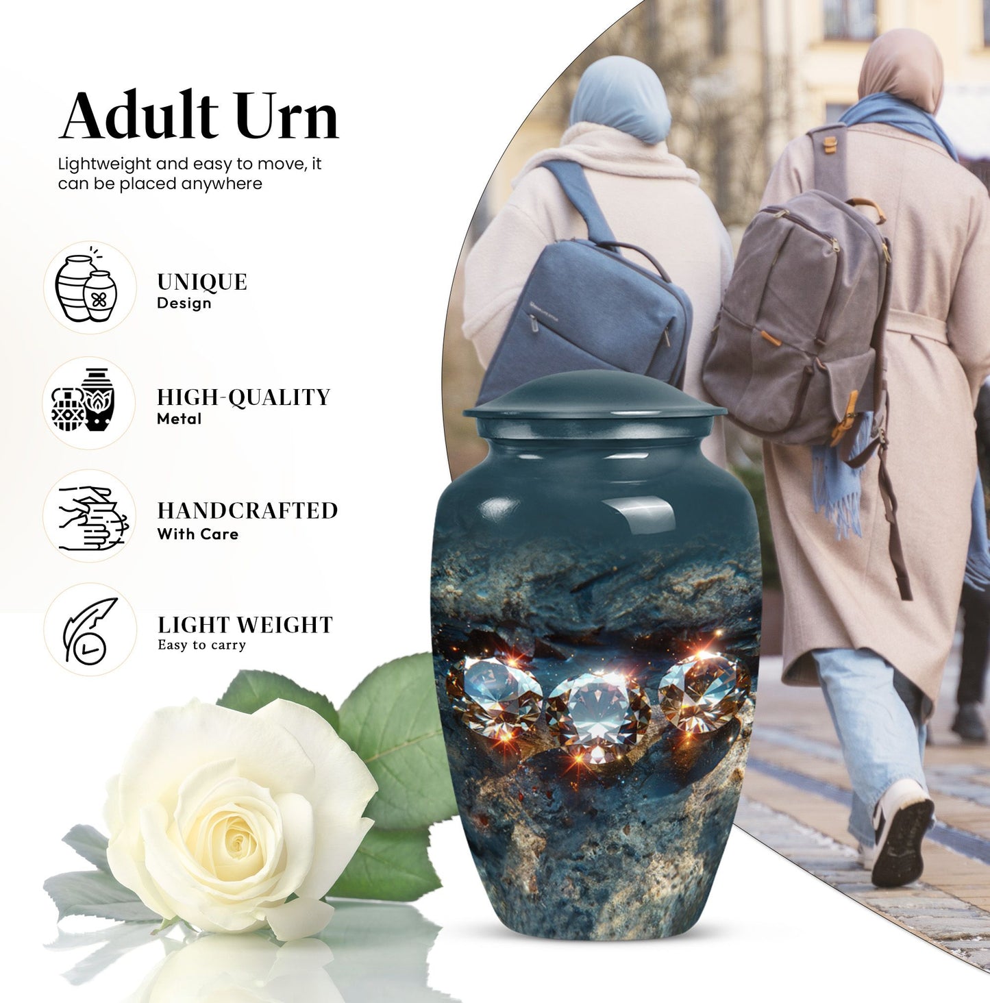 diamond cremation dad urn.