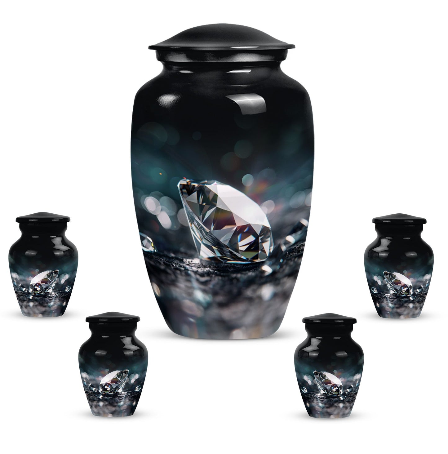 10-inch diamond cremation urn
