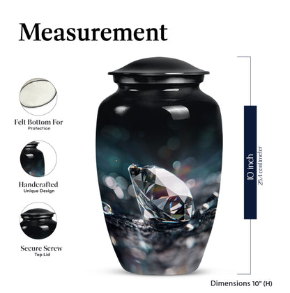 10-inch diamond cremation urn